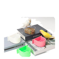 Parrot Bird Feeder Semi-Circular Food Bowl for Cages