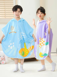 Kids Hooded Beach Towel Poncho Quick Dry Bathrobe for Boys and Girls