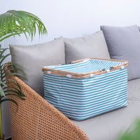 Foldable Insulated Picnic Basket with Handles, Fabric Storage Hamper for Outdoor Camping and Travel