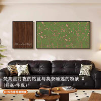 Vintage French Green Landscape Wall Art Set for Living Room Sofa Background