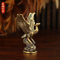 Vintage Brass Phoenix Figurine for Micro Landscape & Home Decor