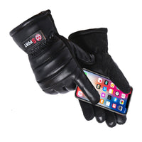Winter Warm Touchscreen Leather Gloves for Men and Women, Thickened Fleece Lined, Anti-slip for Cycling