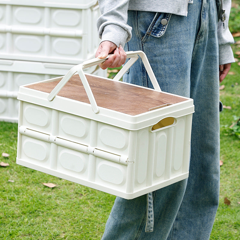 Foldable Car Trunk Organizer Storage Box with Tabletop for Outdoor Camping