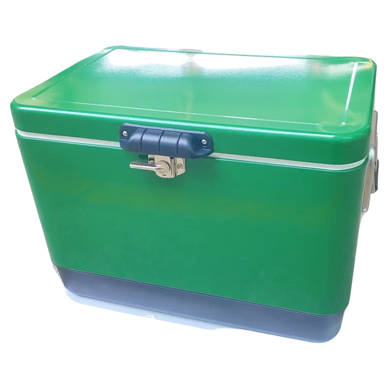 51L Retro Metal Insulated Ice Chest Cooler Portable Drink Beer Bucket for Indoor Outdoor Use