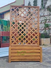 Aluminum Alloy Planter Box with Trellis for Climbing Plants, Garden Fence and Decorative Screen
