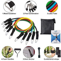 11-Piece Adjustable Resistance Band Set for Full Body Workout