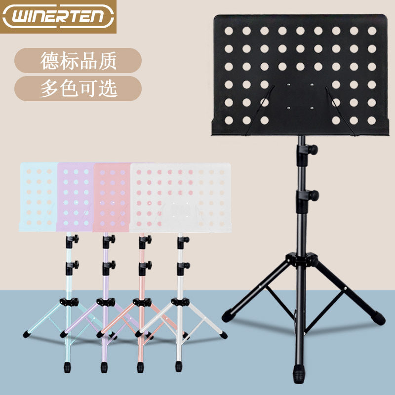 Portable Folding Music Stand for Guitar, Guzheng, Violin - Large Capacity Sheet Music Holder