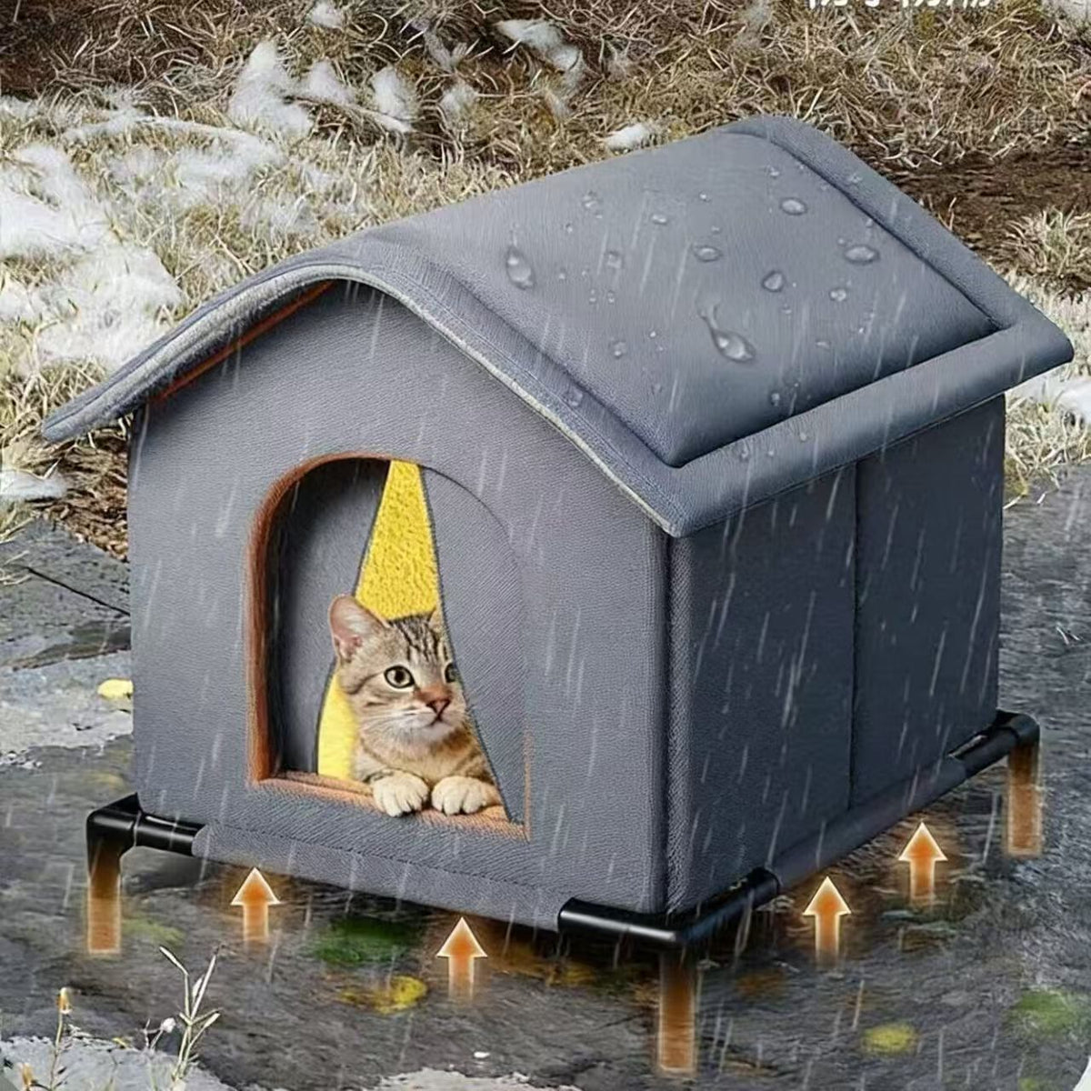 Outdoor Waterproof Insulated Cat House for All Seasons