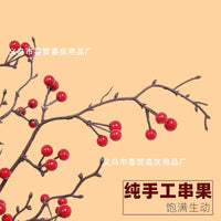 Artificial Red Berry Branch for Christmas & New Year Decor