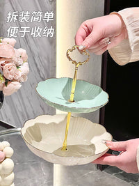 Multi-tier Dessert Stand with Plates for Fruits, Candies, Cakes, and Snacks