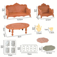 1:12 Dollhouse Miniature DIY Living Room Furniture Set with Sofa and Coffee Table