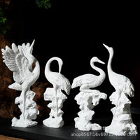 Resin Crane Figurine for Aquarium Landscape and Home Decor