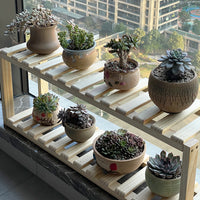 Balcony Widened Solid Wood Shelf for Plants and Storage, Narrow Window Sill Extension