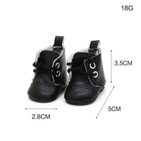 20CM Cotton Doll Shoes for Plush Figures - PU Leather Boots & Dress-Up Toy Accessories