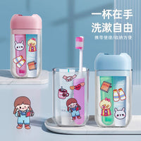 Portable Travel Toothbrush Holder and Mouthwash Cup Set