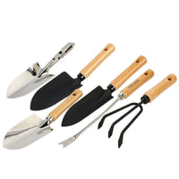 Gardening Hand Trowel with Wooden Handle for Potted Plants, Soil Loosening, and Beach Digging