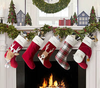 Personalized Velvet Christmas Stocking with Lambswool Applique