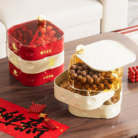 Rotating Multi-Layer Snack Storage Box with Lid