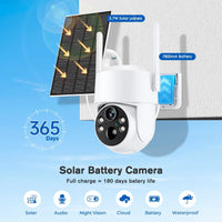 Solar Powered 360° Outdoor WiFi Security Camera with Remote Monitoring