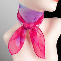 Printed Silk Scarf for Women - 65cm Square Neck Scarf, Sun Protection, Versatile Fashion Accessory
