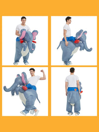 Inflatable Elephant Ride-On Costume for Kids and Adults - Cartoon Animal Performance Prop