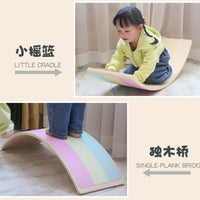 Wooden Balance Board for Kids, Sensory Training Rocker Toy for Early Childhood Development