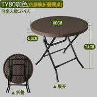 Outdoor Foldable Rattan-Style Patio Table and Chair Set for Balcony Garden