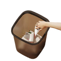 Large Capacity Transparent Square Trash Can with Press Ring for Home, Office, Kitchen, Bathroom, Bedroom