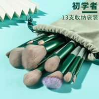 13-Piece Portable Makeup Brush Set with Storage Bag for Foundation, Blush, Eyeshadow, and Lip