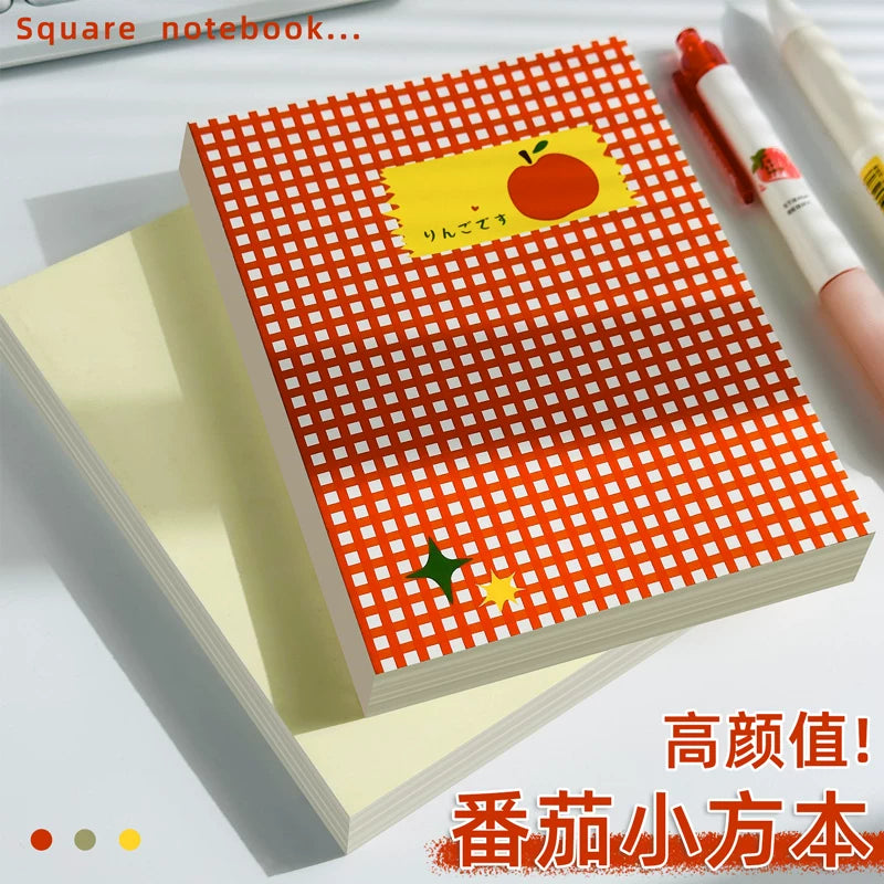 Aesthetic Plaid Notebook Set for Students, Mini Portable Sketchbook and Journal