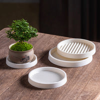 Ceramic Plant Pot Saucer White Breathable Drip Tray for Indoor Outdoor Green Plants