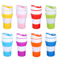 Collapsible Silicone Water Bottle, 400ml Portable High-Temperature Resistant Coffee Cup for Outdoor Sports