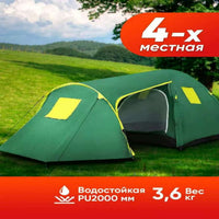 Portable Outdoor Camping Tent with Mosquito Net, Double Layer, Foldable, Rainproof, Windproof, Sunscreen