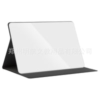 Magnetic Glass Whiteboard with Leather Case, Foldable Stand, Portable for Business Office, Erasable Memo Board