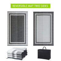 Reversible Diamond Pattern Outdoor Patio Rug, Portable Plastic PP Woven Mat for Camping, Picnics, and Patios