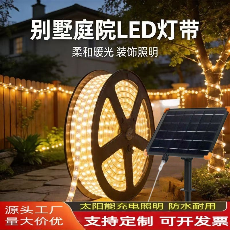 Solar LED Strip Lights Outdoor Waterproof Garden Villa Balcony Decorative Ambient Lighting