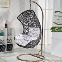 Rattan Woven Bird's Nest Indoor Outdoor Hanging Basket Chair Swing for Patio Balcony