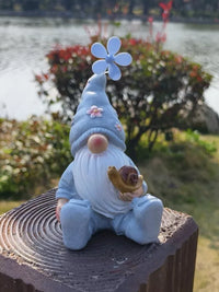 European Style Garden Gnome with Windmill Figurine for Indoor Outdoor Patio Decor