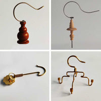 Bird Cage Hooks and Accessories Set for Thrush and Other Birds - Bamboo and Iron Options