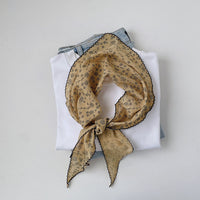 Japanese Style Floral Cotton Linen Bandana Scarf for Women - Thin Summer Sun Protection Neck Head Wrap
