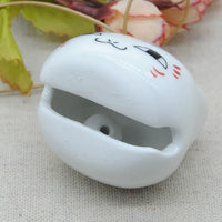Ceramic Lucky Cat Bell Charm for Bags and Car Decor, Handmade Animal Pendant with Wooden Fish Bell, Student Gift