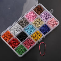 15-Color Boxed Ball Chains for DIY Crafts, Keychains, and Guka Decorations