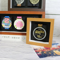Marathon Medal Display Frame Dustproof Shadow Box for Race Badges and Awards