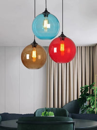 Creative Stained Glass Globe Pendant Light, Vintage American Style for Dining Room, Bar, or Bedroom