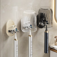 Wall-Mounted Toothbrush Holder with Drainage and Single Cup for Bathroom Organization