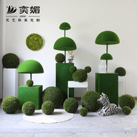 Artificial Moss Ball Plant Decor for Indoor Landscape, Staircase, Window Display