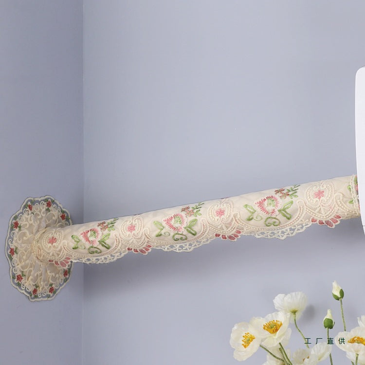 Decorative Pipe Cover for Air Conditioner and Heating Pipes, Fabric Lace Design, Dustproof