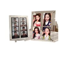 Acrylic 4-Slot Photocard Holder, 3-inch Instax Photo Frame with Grooves, Desktop Display Stand, Ins Style Decor