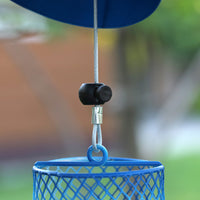 Hanging Metal Bird Feeder with Mushroom Top for Garden and Yard