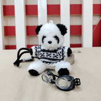 Pilot Panda Plush Keychain for Bags and Cars